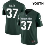 Youth Michigan State Spartans NCAA #37 Caleb Coley Green NIL 2022 Authentic Nike Stitched College Football Jersey DH32B46ST